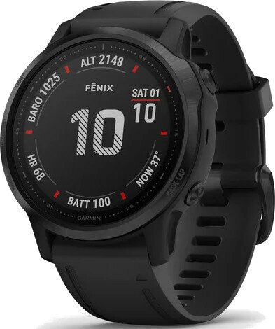 Zegarek sportowy z GPS GARMIN Fenix 6S Pro 42mm Czarny z czarnym paskiem 010-02159-14