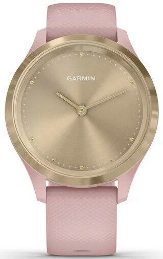 Smartwatch GARMIN Vivomove 3S 39 mm Jasnozłota ramka ze stali nierdzewnej z ciemnoróżową kopertą i silikonowym paskiem 010-02238-21