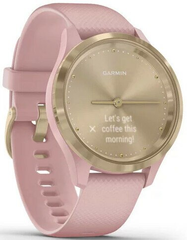 Smartwatch GARMIN Vivomove 3S 39 mm Jasnozłota ramka ze stali nierdzewnej z ciemnoróżową kopertą i silikonowym paskiem 010-02238-21