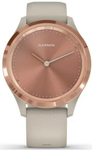 Smartwatch GARMIN Vivomove 3S 39 mm Różowozłota ramka ze stali nierdzewnej z jasnopiaskową kopertą i silikonowym paskiem 010-02238-22