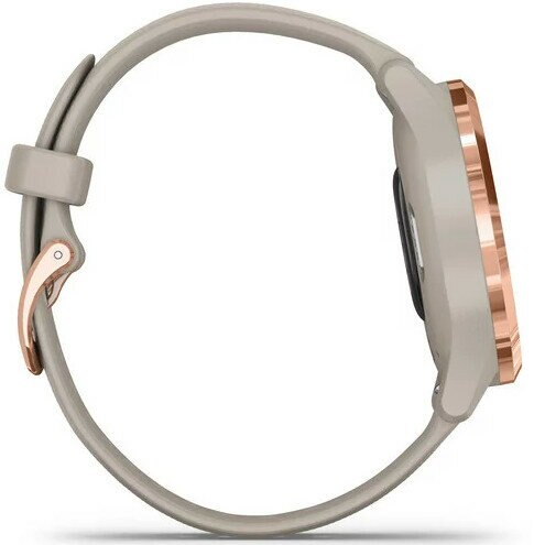Smartwatch GARMIN Vivomove 3S 39 mm Różowozłota ramka ze stali nierdzewnej z jasnopiaskową kopertą i silikonowym paskiem 010-02238-22