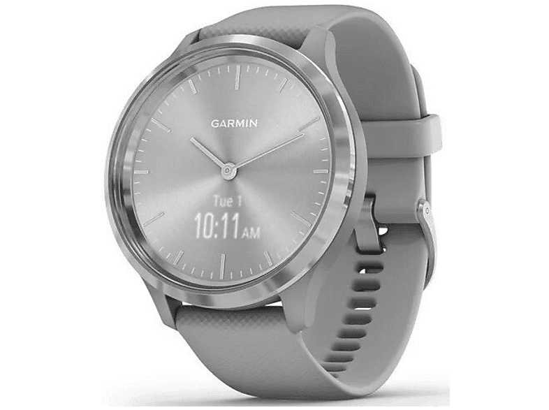 PRODUKT PO EKSPOZYCJI - Smartwatch GARMIN Vivomove 3 44 mm Srebrna ramka ze stali nierdzewnej z szarą kopertą i silikonowym paskiem 010-02239-20