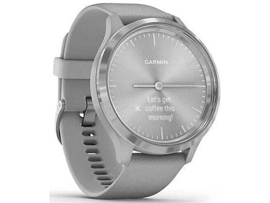 Smartwatch GARMIN Vivomove 3 44 mm Srebrna ramka ze stali nierdzewnej z szarą kopertą i silikonowym paskiem 010-02239-20