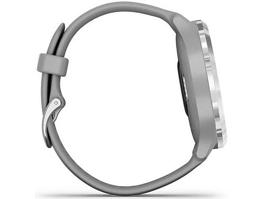 Smartwatch GARMIN Vivomove 3 44 mm Srebrna ramka ze stali nierdzewnej z szarą kopertą i silikonowym paskiem 010-02239-20