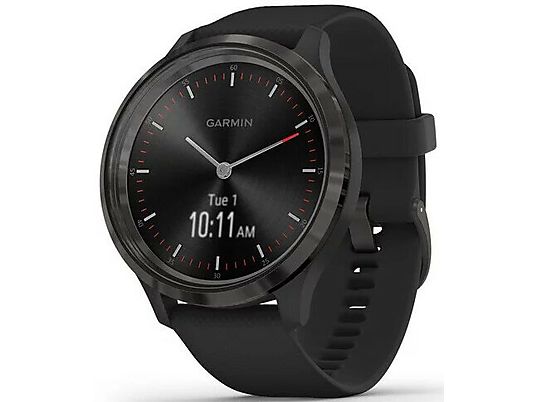 Smartwatch GARMIN Vivomove 3 44 mm Niebieskoszara ramka ze stali nierdzewnej z czarną kopertą i silikonowym paskiem 010-02239-21