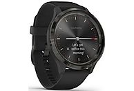 Smartwatch GARMIN Vivomove 3 44 mm Niebieskoszara ramka ze stali nierdzewnej z czarną kopertą i silikonowym paskiem 010-02239-21