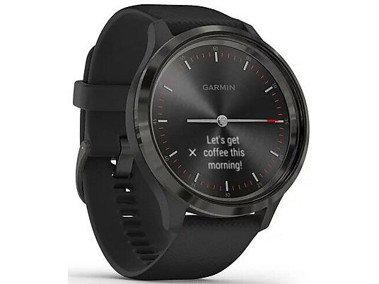 Smartwatch GARMIN Vivomove 3 44 mm Niebieskoszara ramka ze stali nierdzewnej z czarną kopertą i silikonowym paskiem 010-02239-21