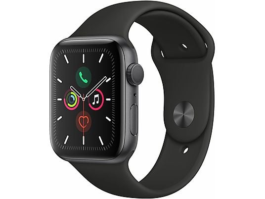 SmartWatch APPLE Watch Series 5 GPS Koperta 44 mm z aluminium w kolorze gwiezdnej szarości z paskiem sportowym w kolorze czarnym MWVF2WB/A