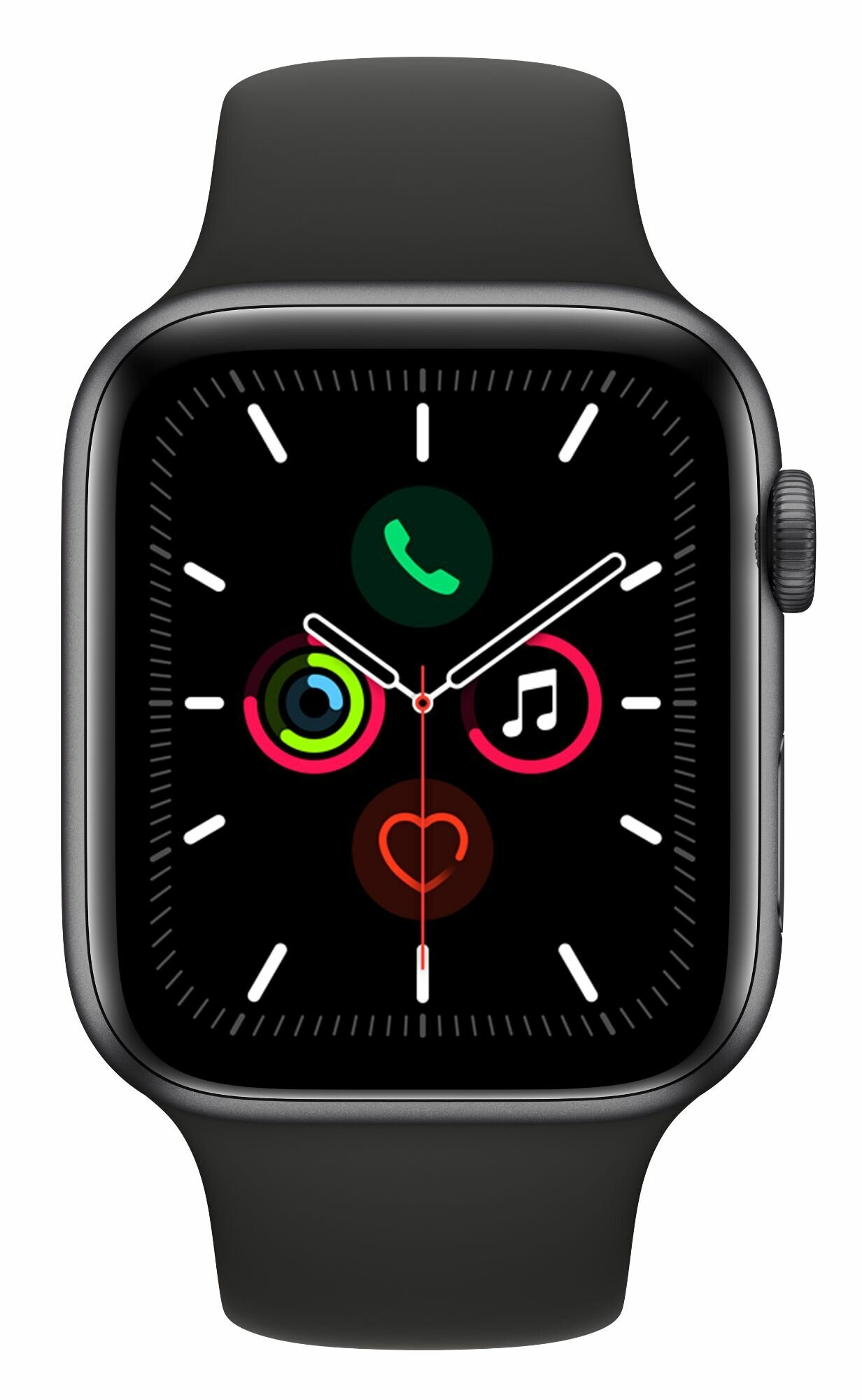 SmartWatch APPLE Watch Series 5 GPS Koperta 44 mm z aluminium w kolorze gwiezdnej szarości z paskiem sportowym w kolorze czarnym MWVF2WB/A