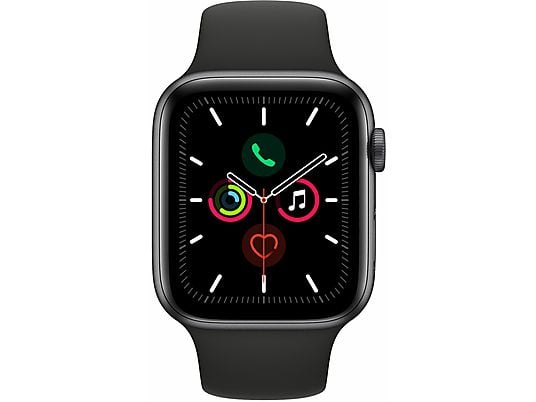 SmartWatch APPLE Watch Series 5 GPS Koperta 44 mm z aluminium w kolorze gwiezdnej szarości z paskiem sportowym w kolorze czarnym MWVF2WB/A