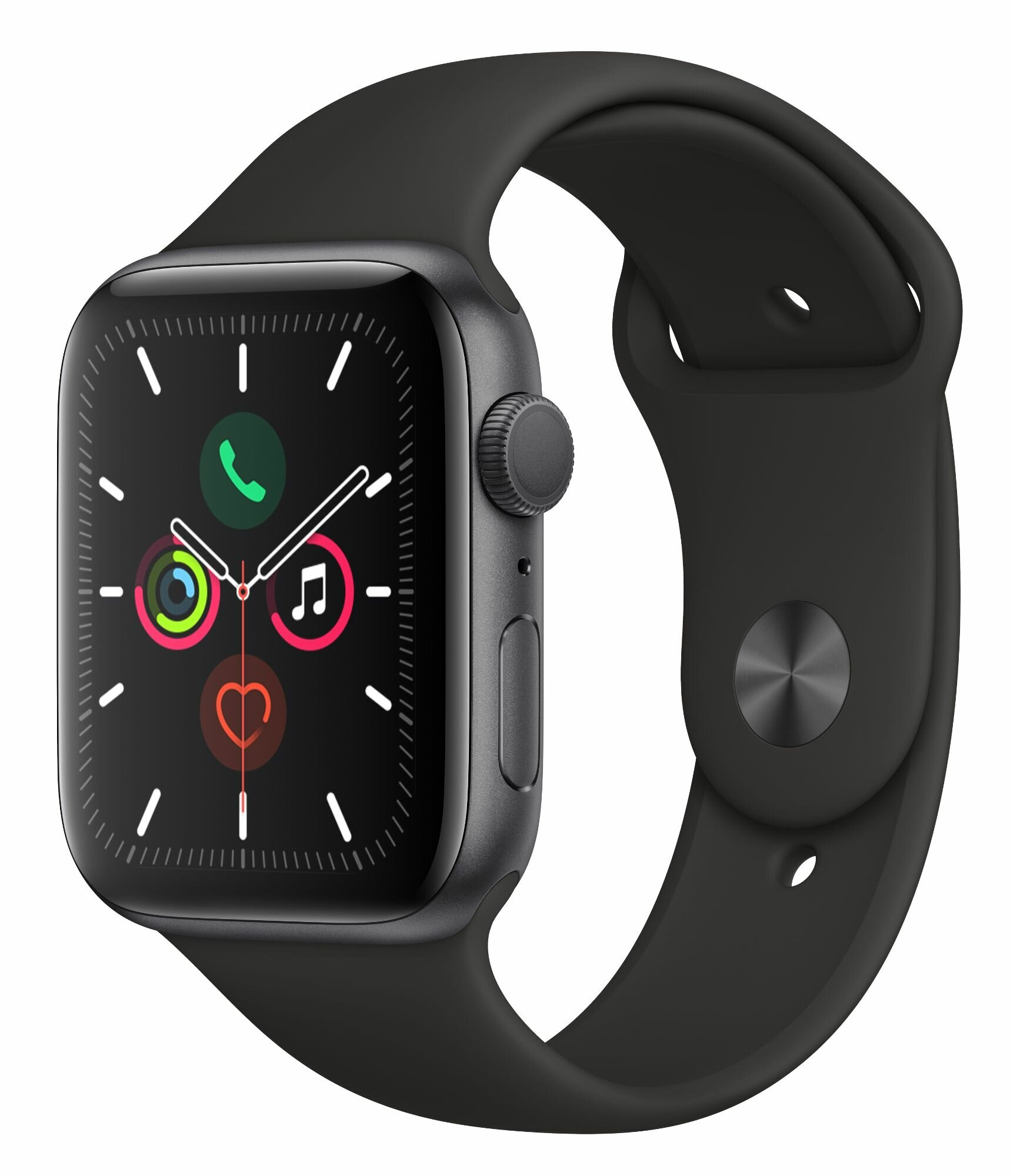 SmartWatch APPLE Watch Series 5 GPS+Cellular Koperta 44 mm z aluminium w kolorze gwiezdnej szarości z paskiem sportowym w kolorze czarnym MWWE2WB/A