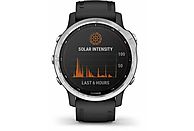 Zegarek sportowy z GPS GARMIN Fenix 6S Solar 42mm Srebrny z czarnym paskiem 010-02409-00