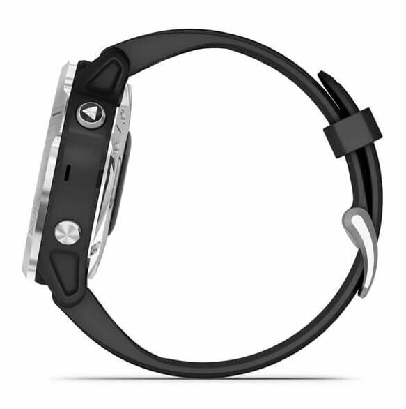 Zegarek sportowy z GPS GARMIN Fenix 6S Solar 42mm Srebrny z czarnym paskiem 010-02409-00