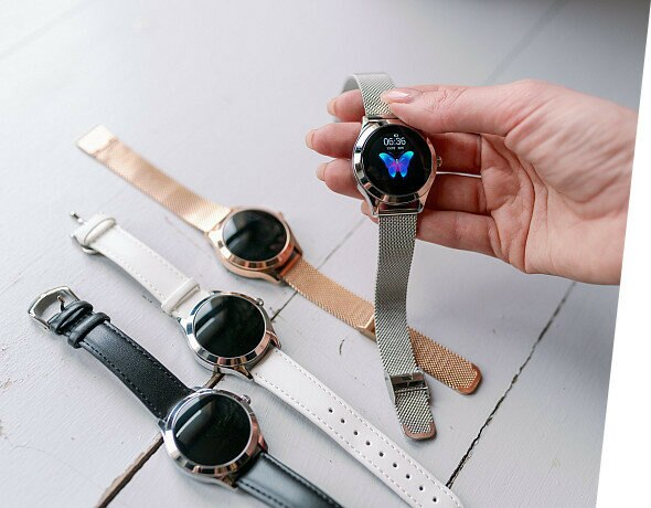 SmartWatch GARETT Women Tiffany M Czarny skórzany