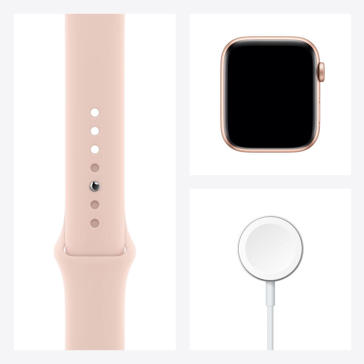 SmartWatch APPLE Watch SE GPS Koperta 44 mm z aluminium w kolorze złotym z paskiem sportowym w kolorze piaskowego różu MYDR2WB/A