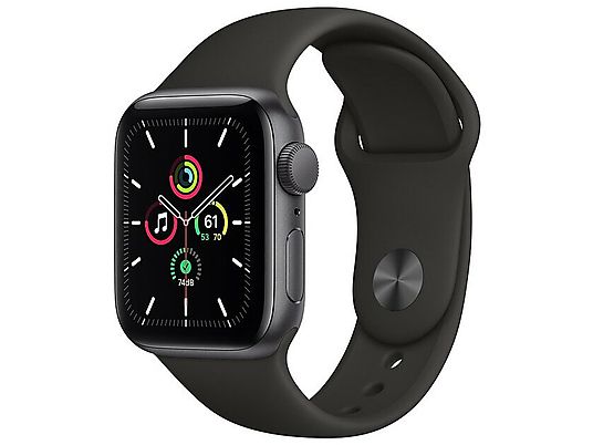 SmartWatch APPLE Watch SE GPS Koperta 44 mm z aluminium w kolorze gwiezdnej szarości z paskiem sportowym w kolorze czarnym MYDT2WB/A