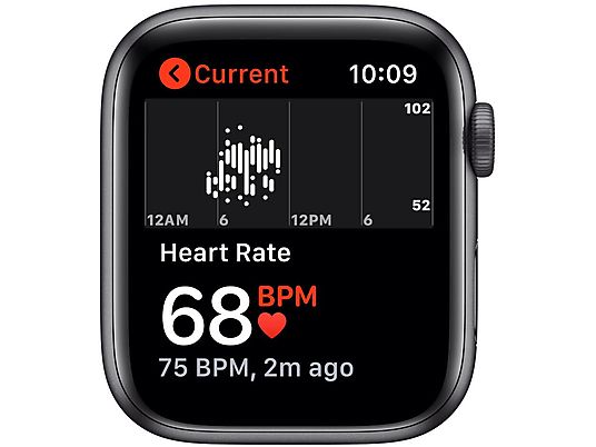 SmartWatch APPLE Watch SE GPS Koperta 44 mm z aluminium w kolorze gwiezdnej szarości z paskiem sportowym w kolorze czarnym MYDT2WB/A