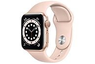 SmartWatch APPLE Watch Series 6 GPS Koperta 44 mm z aluminium w kolorze złotym z paskiem sportowym w kolorze piaskowego różu M00E3WB/A