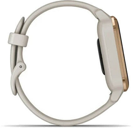 Smartwatch GARMIN GPS Venu Sq - Music Jasnopiaskowa koperta z różowozłotą ramką z aluminium i silikonowym paskiem 010-02426-11