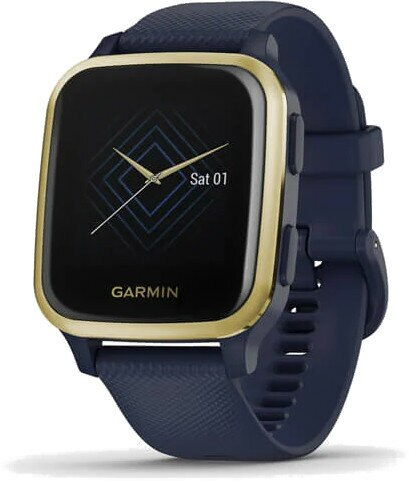 Smartwatch GARMIN GPS Venu Sq - Music Granatowa koperta z jasnozłotą ramką z aluminium i silikonowym paskiem 010-02426-12