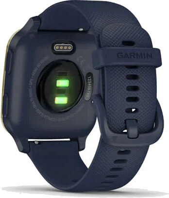 Smartwatch GARMIN GPS Venu Sq - Music Granatowa koperta z jasnozłotą ramką z aluminium i silikonowym paskiem 010-02426-12