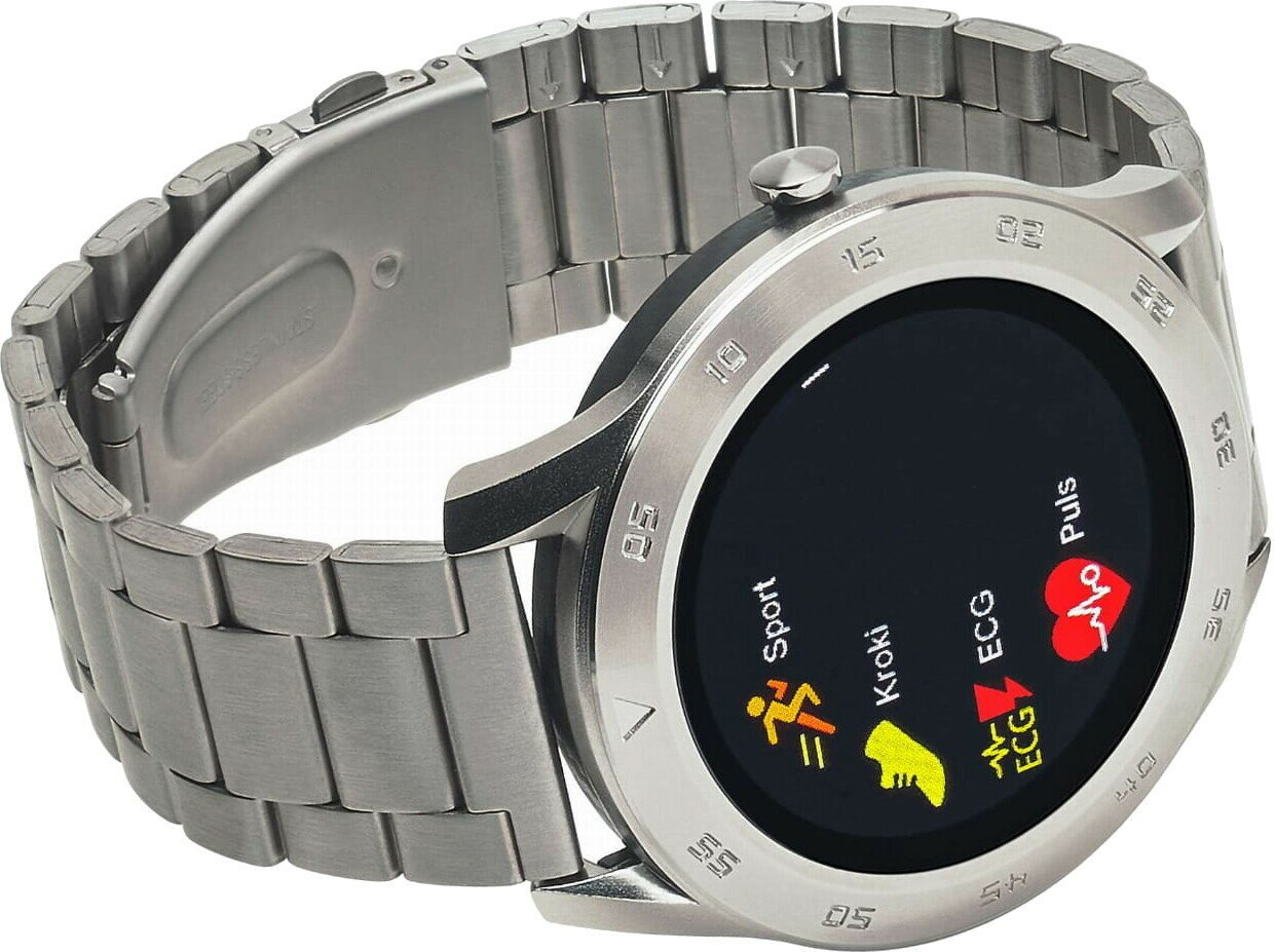 SmartWatch GARETT Health Srebrny (srebrny, metalowy pasek)