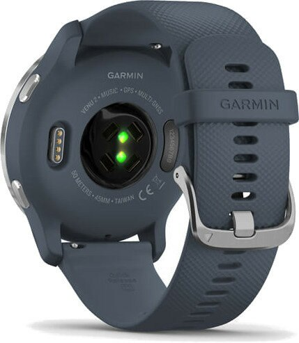 Smartwatch GARMIN Venu 2 Srebrna ramka z granitowo-niebieską kopertą i silikonowym paskiem 010-02430-10