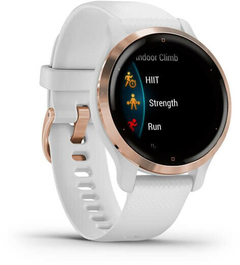 Smartwatch GARMIN Venu 2S (40 mm) Różowo-zlota ramka z białą kopertą i silikonowym paskiem 010-02429-13