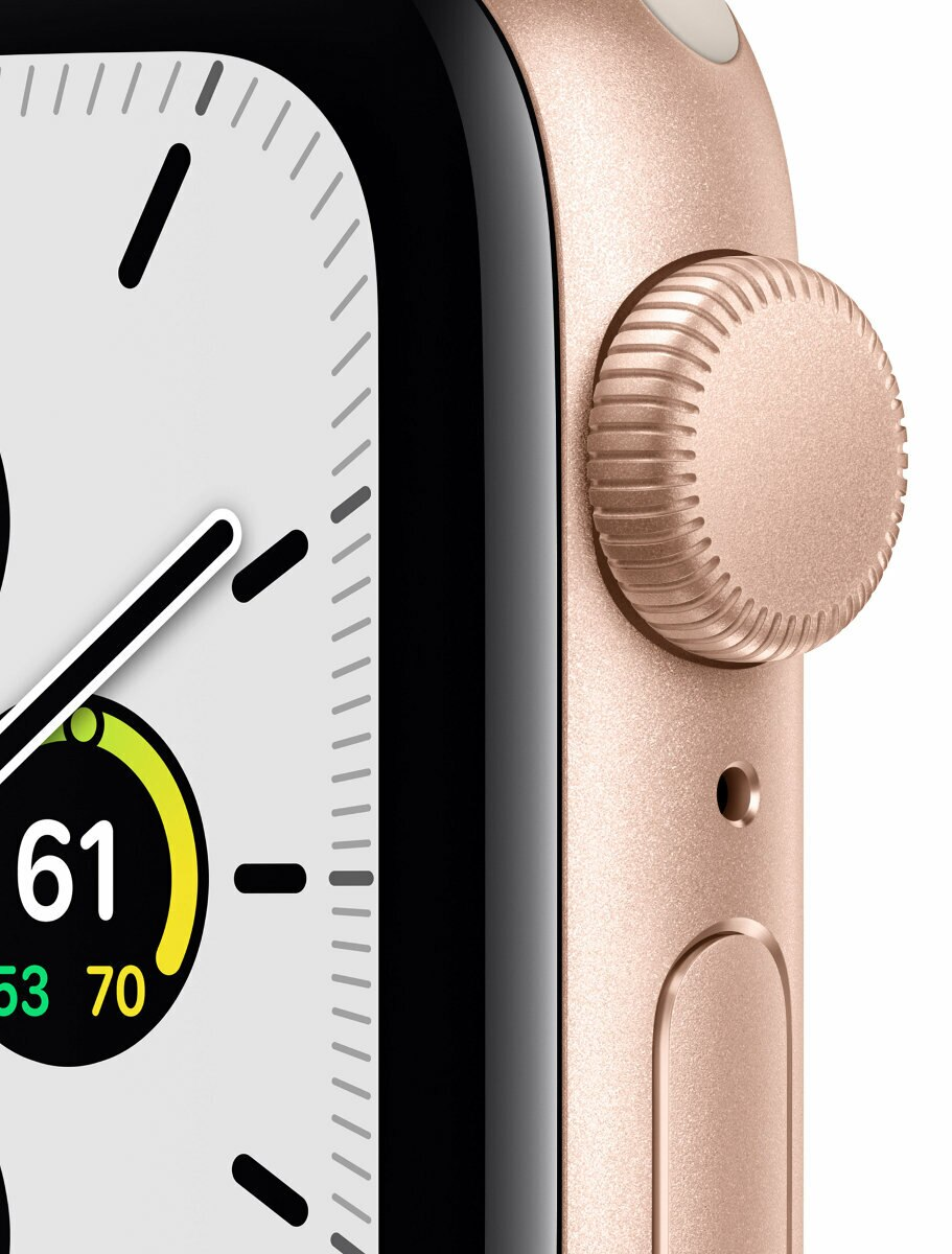 SmartWatch APPLE Watch SE GPS Koperta 40 mm z aluminium w kolorze złotym z paskiem sportowym w kolorze księżycowej poświaty MKQ03WB/A