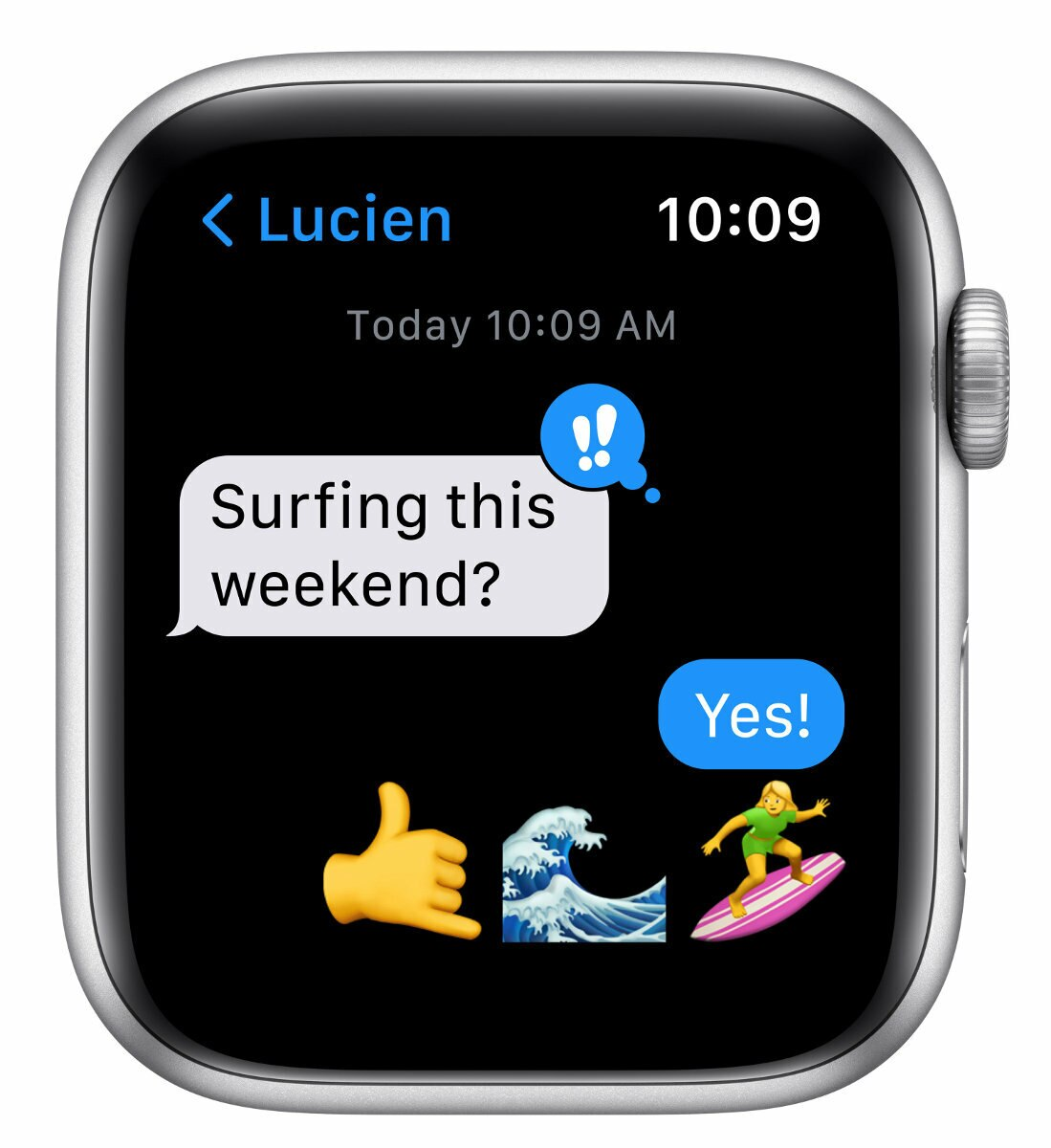 SmartWatch APPLE Watch SE GPS Koperta 44 mm z aluminium w kolorze srebrnym z paskiem sportowym w kolorze błękitnej toni MKQ43WB/A