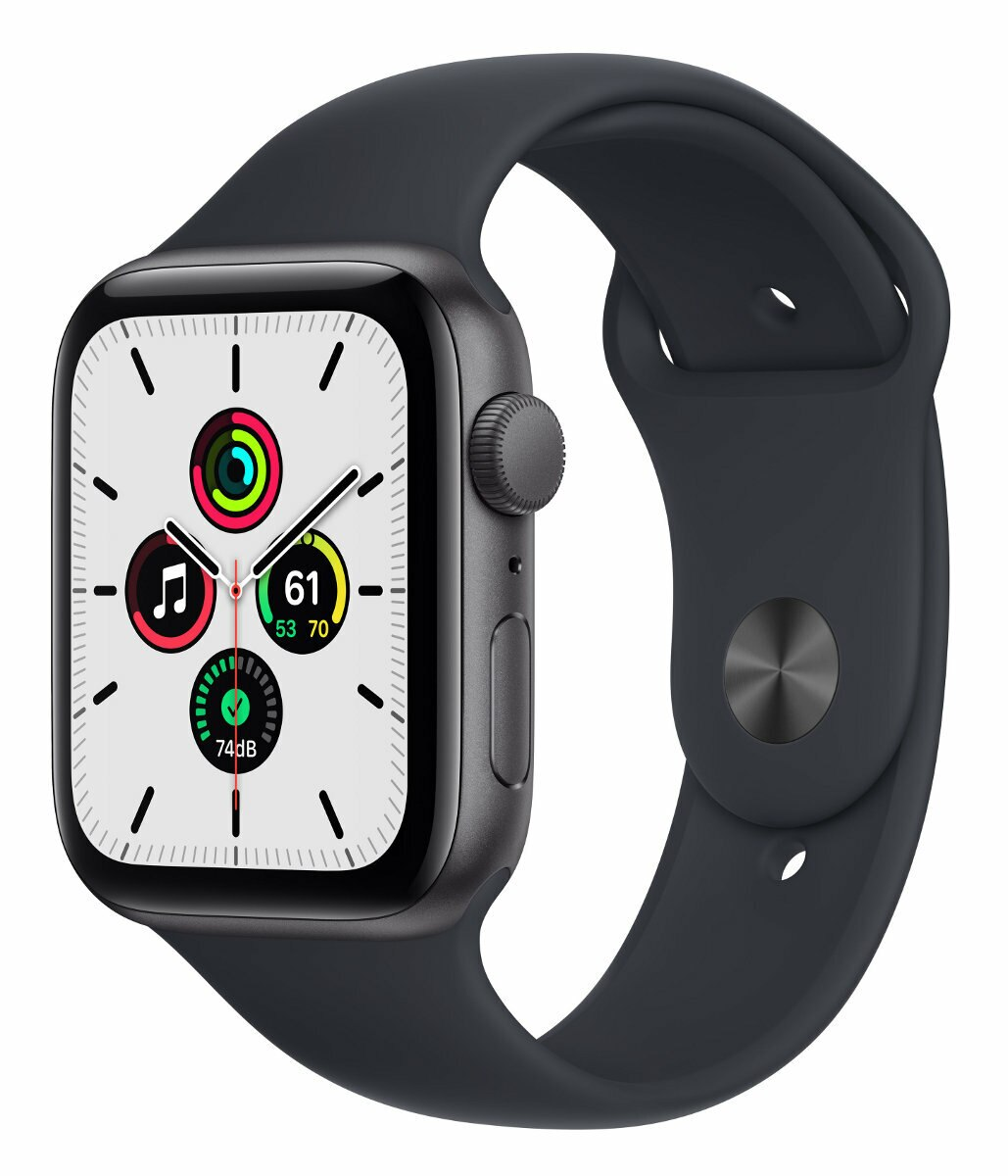SmartWatch APPLE Watch SE GPS Koperta 44 mm z aluminium w kolorze gwiezdnej szarości z paskiem sportowym w kolorze północy MKQ63WB/A