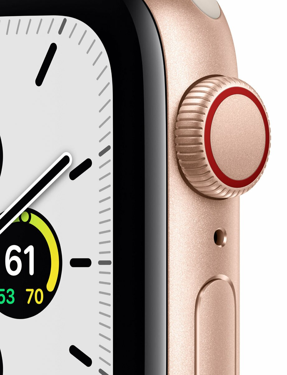 SmartWatch APPLE Watch SE GPS+Cellular Koperta 40 mm z aluminium w kolorze złotym z paskiem sportowym w kolorze księżycowej poświaty MKQX3WB/A