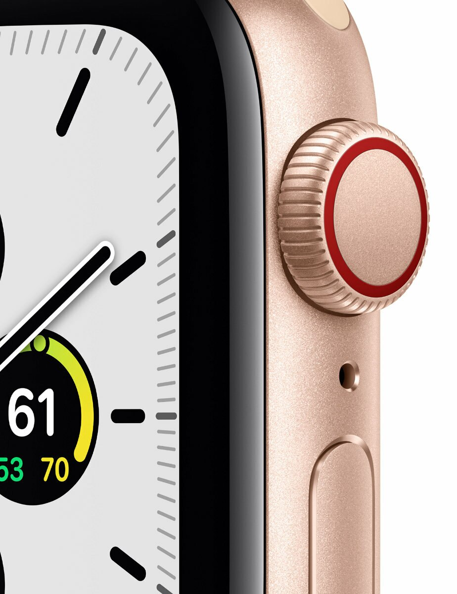 SmartWatch APPLE Watch SE GPS+Cellular Koperta 40 mm z aluminium w kolorze złotym z paskiem sportowym w kolorze jesiennego liścia/białym MKQY3WB/A