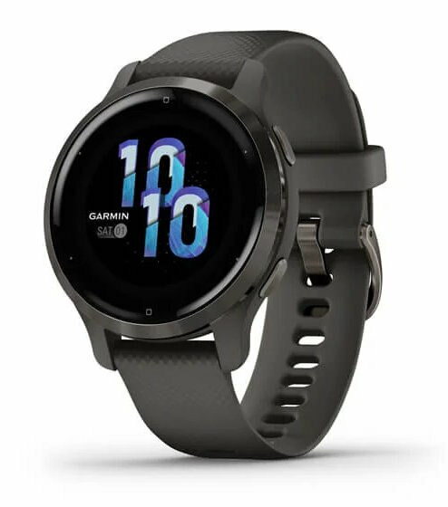 Smartwatch GARMIN Venu 2S (40 mm) Popielata ramka z grafitową kopertą i silikonowym paskiem 010-02429-10