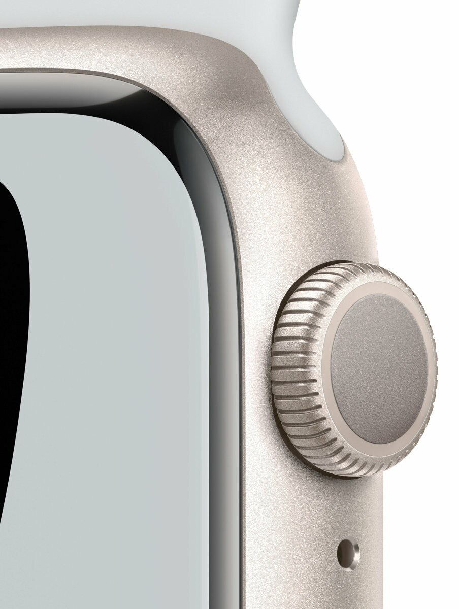SmartWatch APPLE Watch Nike Series 7 GPS Koperta 41 mm z aluminium w kolorze księżycowej poświaty z paskiem sportowym Nike w kolorze czystej pl