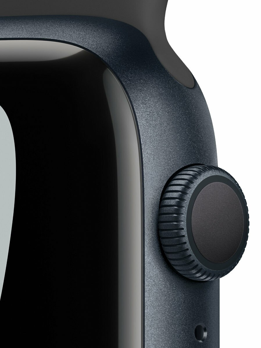 SmartWatch APPLE Watch Nike Series 7 GPS Koperta 45 mm z aluminium w kolorze północy z paskiem sportowym Nike w kolorze antracytu/czarnym MKNC3WB/A