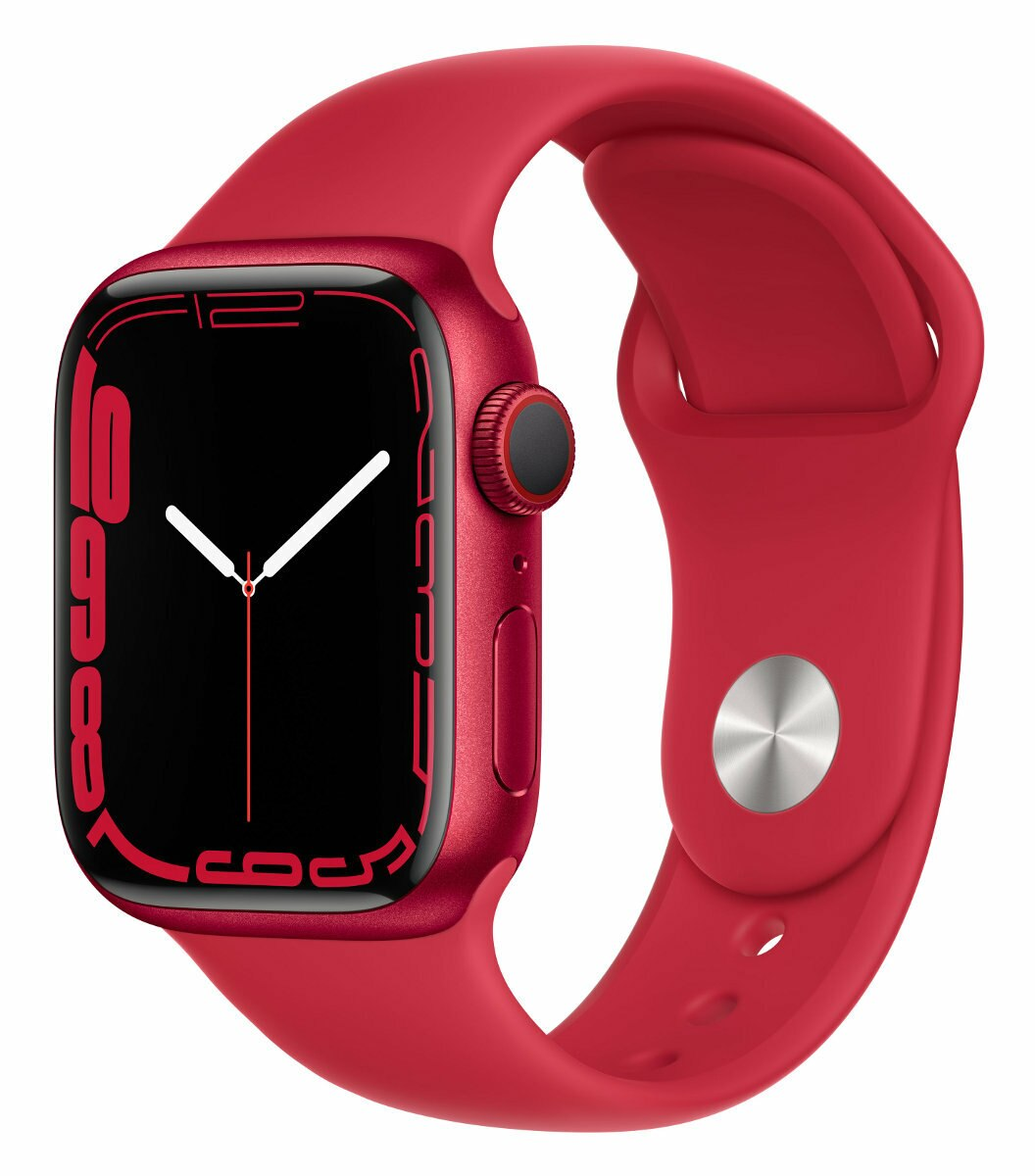 SmartWatch APPLE Watch Series 7 GPS+Cellular Koperta 41 mm z aluminium w kolorze (PRODUCT)RED z paskiem sportowym w kolorze (PRODUCT)RED MKHV3WB/A