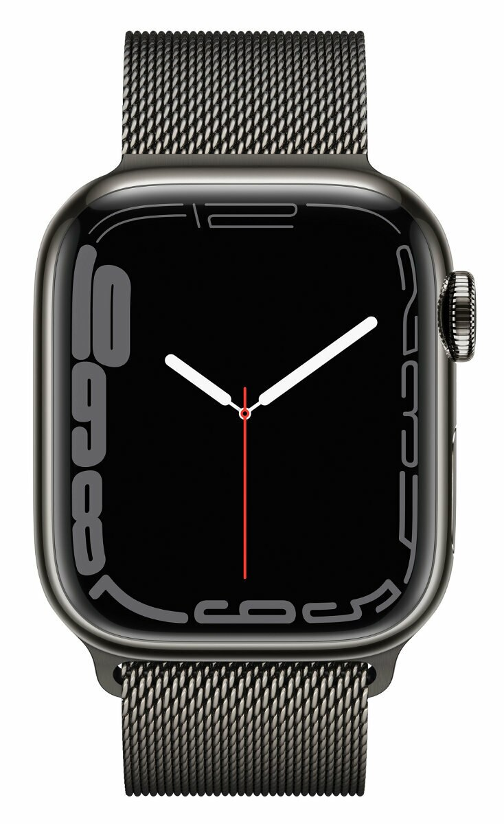 SmartWatch APPLE Watch Series 7 GPS+Cellular Koperta 41 mm ze stali nierdzewnej w kolorze grafitowym z bransoletą mediolańską w kolorze grafitowym MK