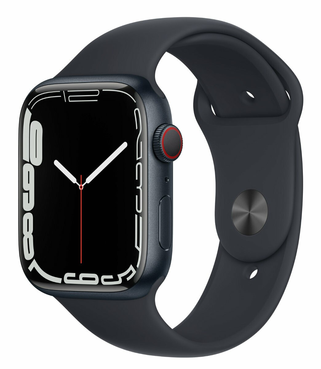 SmartWatch APPLE Watch Series 7 GPS+Cellular Koperta 45 mm z aluminium w kolorze północy z paskiem sportowym w kolorze północy MKJP3WB/A