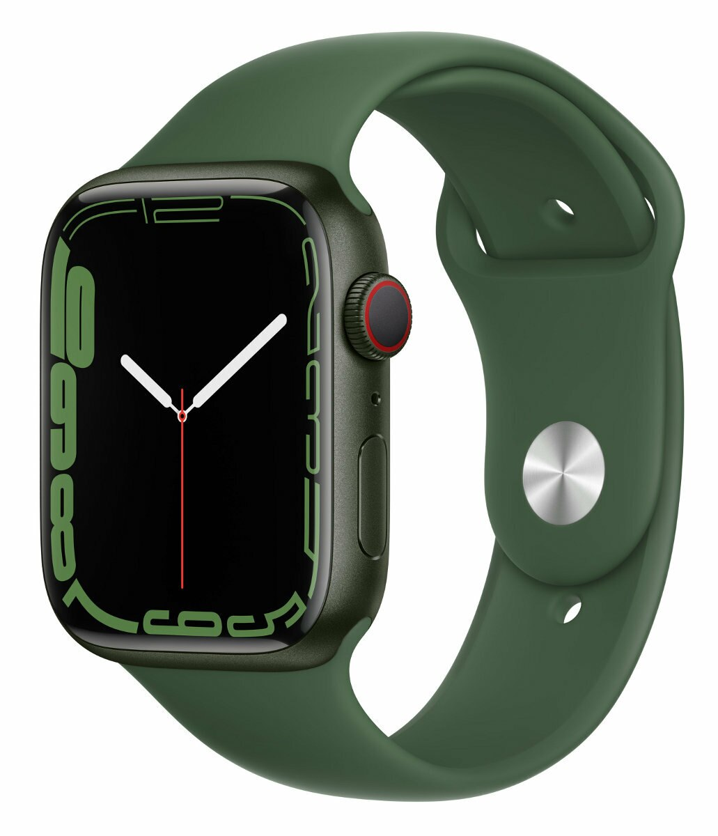 SmartWatch APPLE Watch Series 7 GPS+Cellular Koperta 45 mm z aluminium w kolorze zielonym z paskiem sportowym w kolorze zielonym MKJR3WB/A