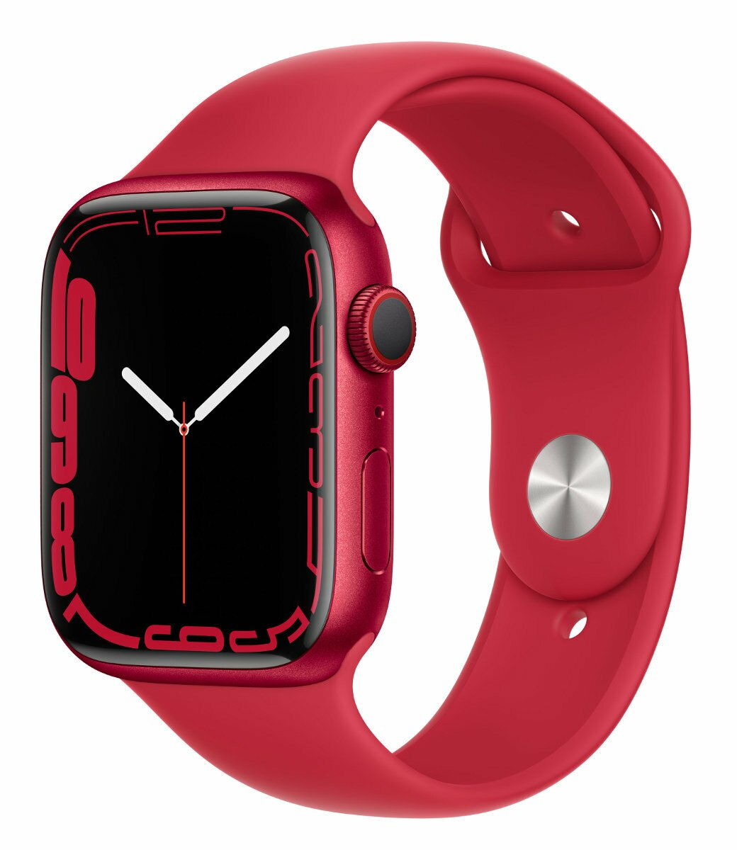 SmartWatch APPLE Watch Series 7 GPS+Cellular Koperta 45 mm z aluminium w kolorze (PRODUCT)RED z paskiem sportowym w kolorze (PRODUCT)RED MKJU3WB/A