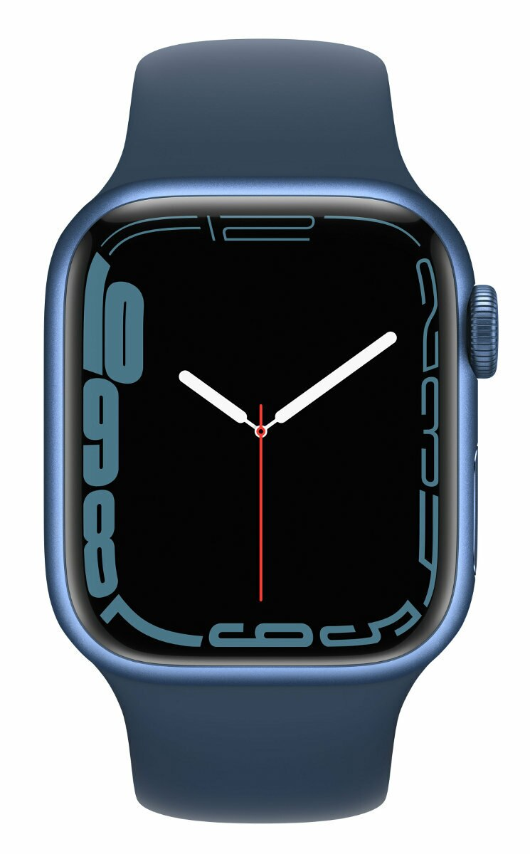 SmartWatch APPLE Watch Series 7 GPS Koperta 41 mm z aluminium w kolorze niebieskim z paskiem sportowym w kolorze niebieskim MKN13WB/A