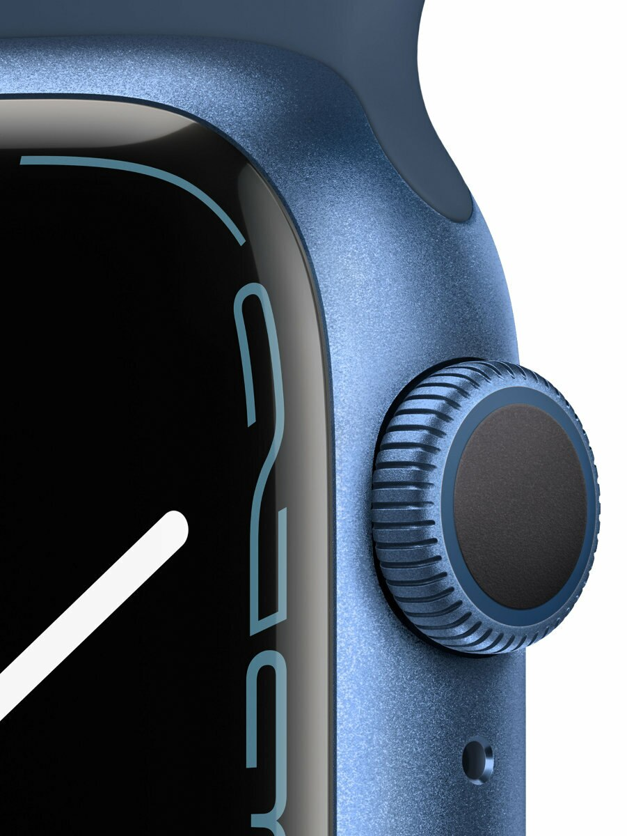 SmartWatch APPLE Watch Series 7 GPS Koperta 41 mm z aluminium w kolorze niebieskim z paskiem sportowym w kolorze niebieskim MKN13WB/A