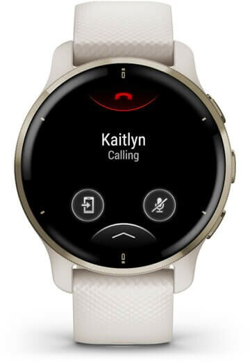 Smartwatch GARMIN Venu 2 Plus (43 mm) kremowozłota ramka ze stali nierdzewnej z jasnokremową kopertą i silikonowym paskiem 010-02496-12
