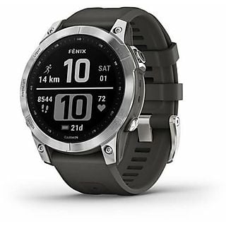 Smartwatch GARMIN Fenix 7 Srebrny z grafitowym paskiem 010-02540-01