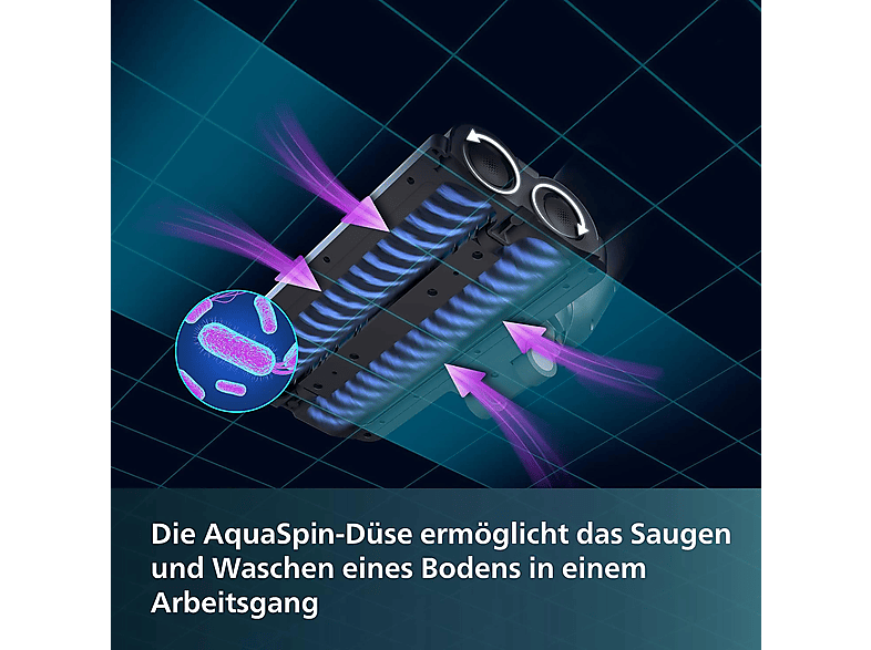 PHILIPS XW7110/01 AquaTrio Cordless Serie 7000 saugen und wischen, kabellos, Akkusauger, Nass-/Trockensauger, Akkubetrieb