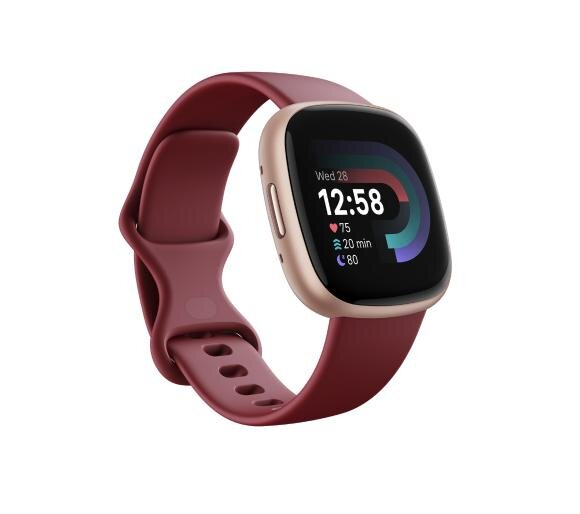 Smartwatch GPS FITBIT Versa 4 Czerwono-różowy