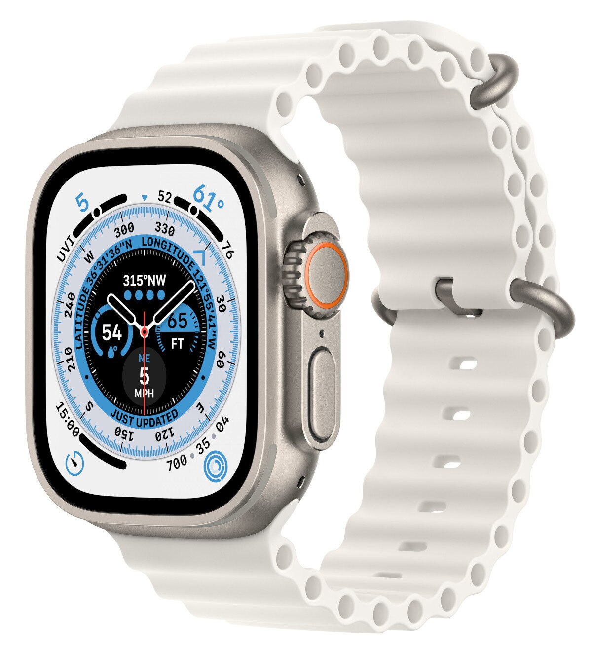 Smartwatch APPLE Watch Ultra GPS + Cellular koperta 49mm z tytanu z paskiem Ocean MNHF3WB/A