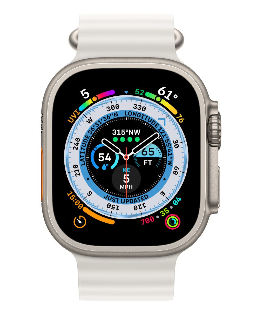 Smartwatch APPLE Watch Ultra GPS + Cellular koperta 49mm z tytanu z paskiem Ocean MNHF3WB/A