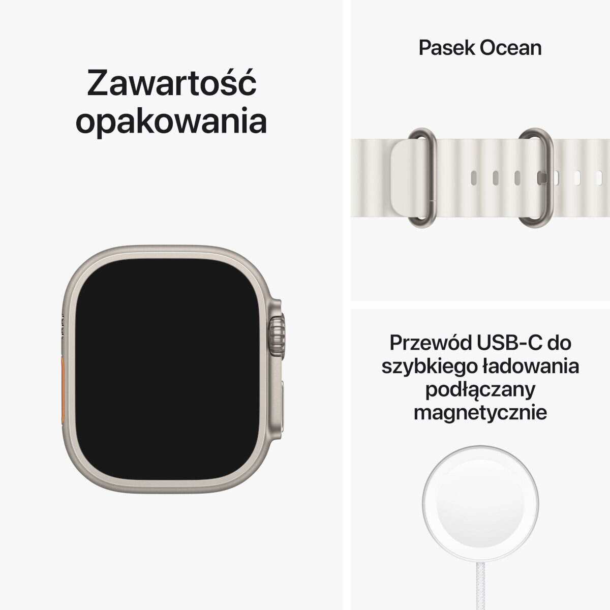 Smartwatch APPLE Watch Ultra GPS + Cellular koperta 49mm z tytanu z paskiem Ocean MNHF3WB/A